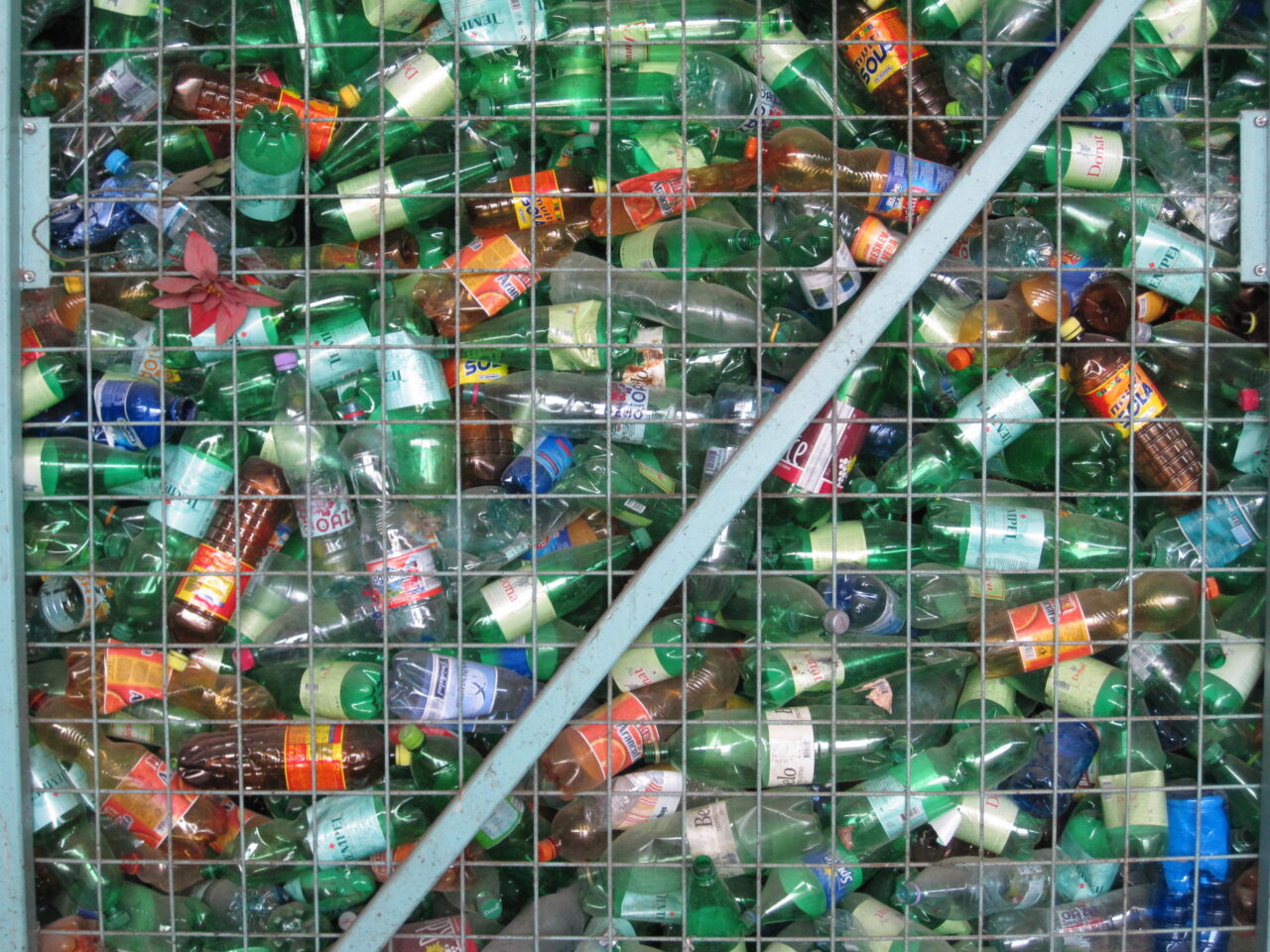 Bottiglie di plastica separate in un impianto di riciclo a Ptuj, Slovenia; fotografia illustrativa.
